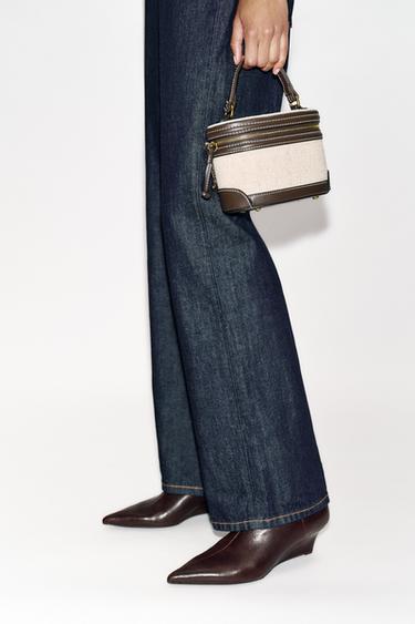 LEATHER WEDGE HEEL ANKLE BOOTS - Chocolate Brown by Zara