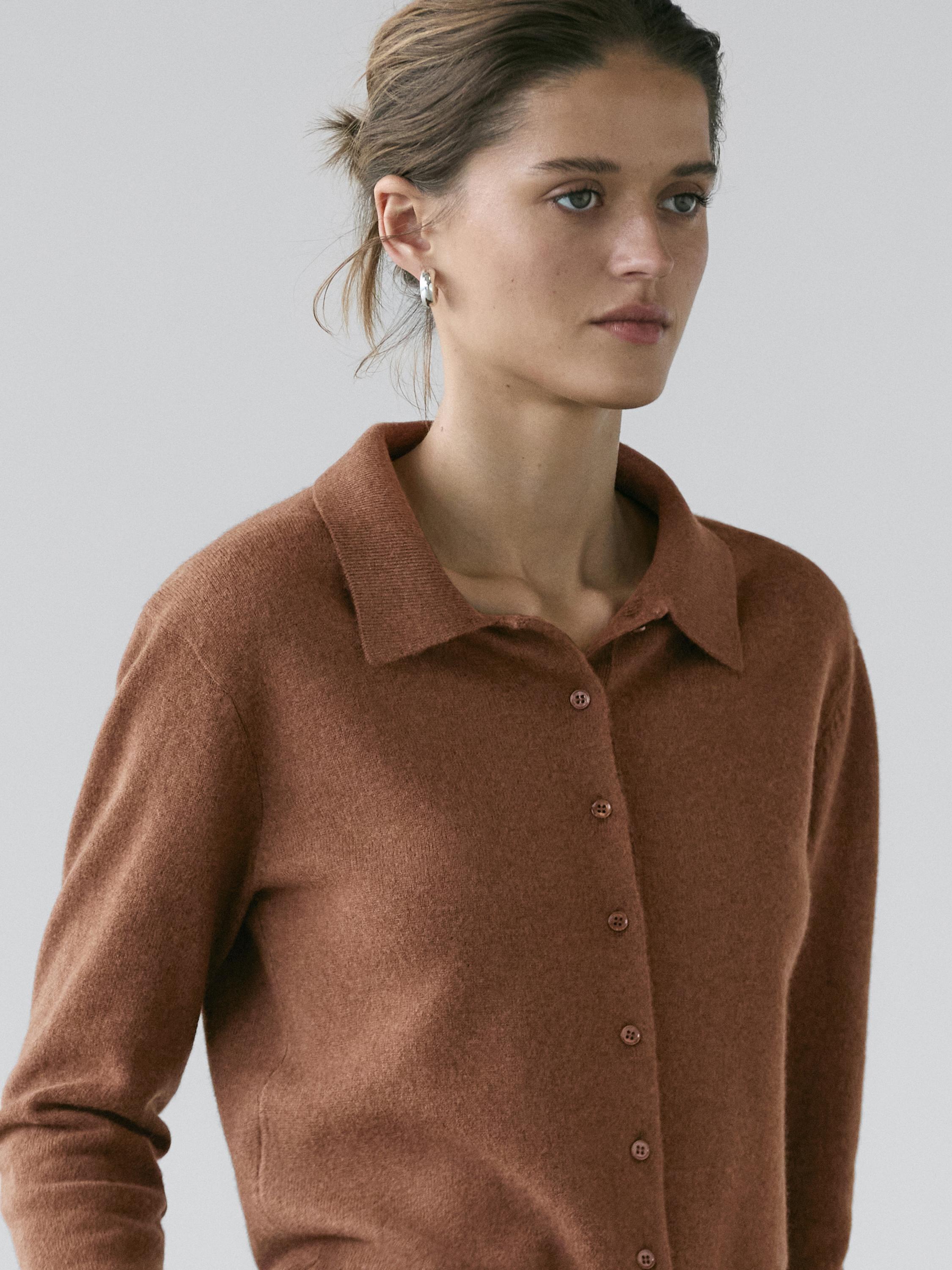 Wool knit cardigan