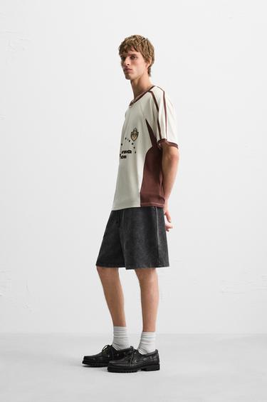 RETRO FOOTBALL PRINT T-SHIRT - Ecru by Zara - Image 3