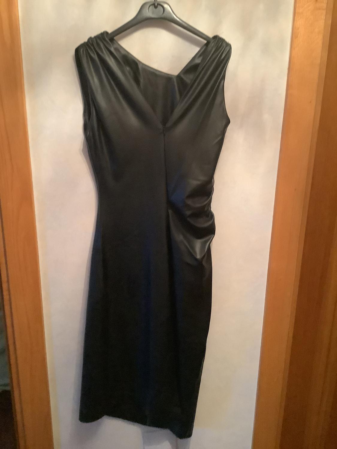 ZW COLLECTION DRAPED LEATHER-EFFECT DRESS - Image 2