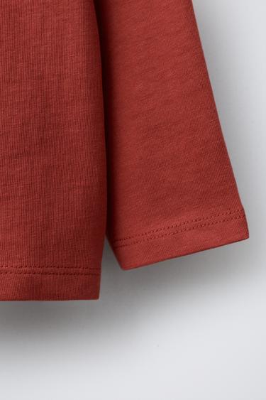 T-SHIRT À INSCRIPTION VIVE EN CONTRASTE - Rouge de Zara - Image 3