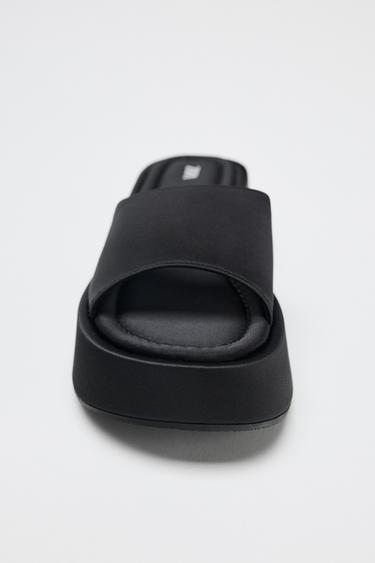 SANDALES SATINÉES CHUNKY - Noir de Zara - Image 6