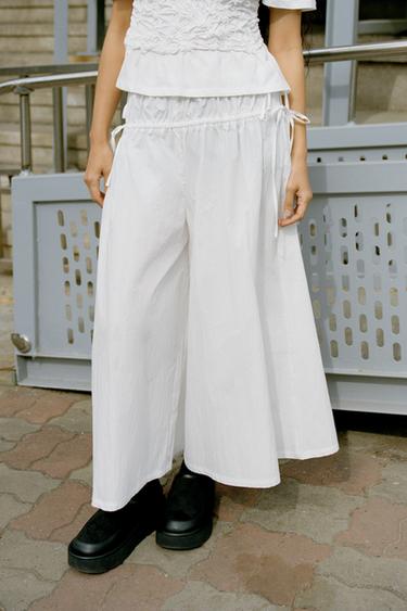 RUFFLED CULOTTES - White by Zara