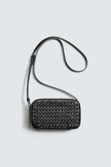 BOLSA A TIRACOLO TRANÇADA - Preto da Zara - Imagem 0