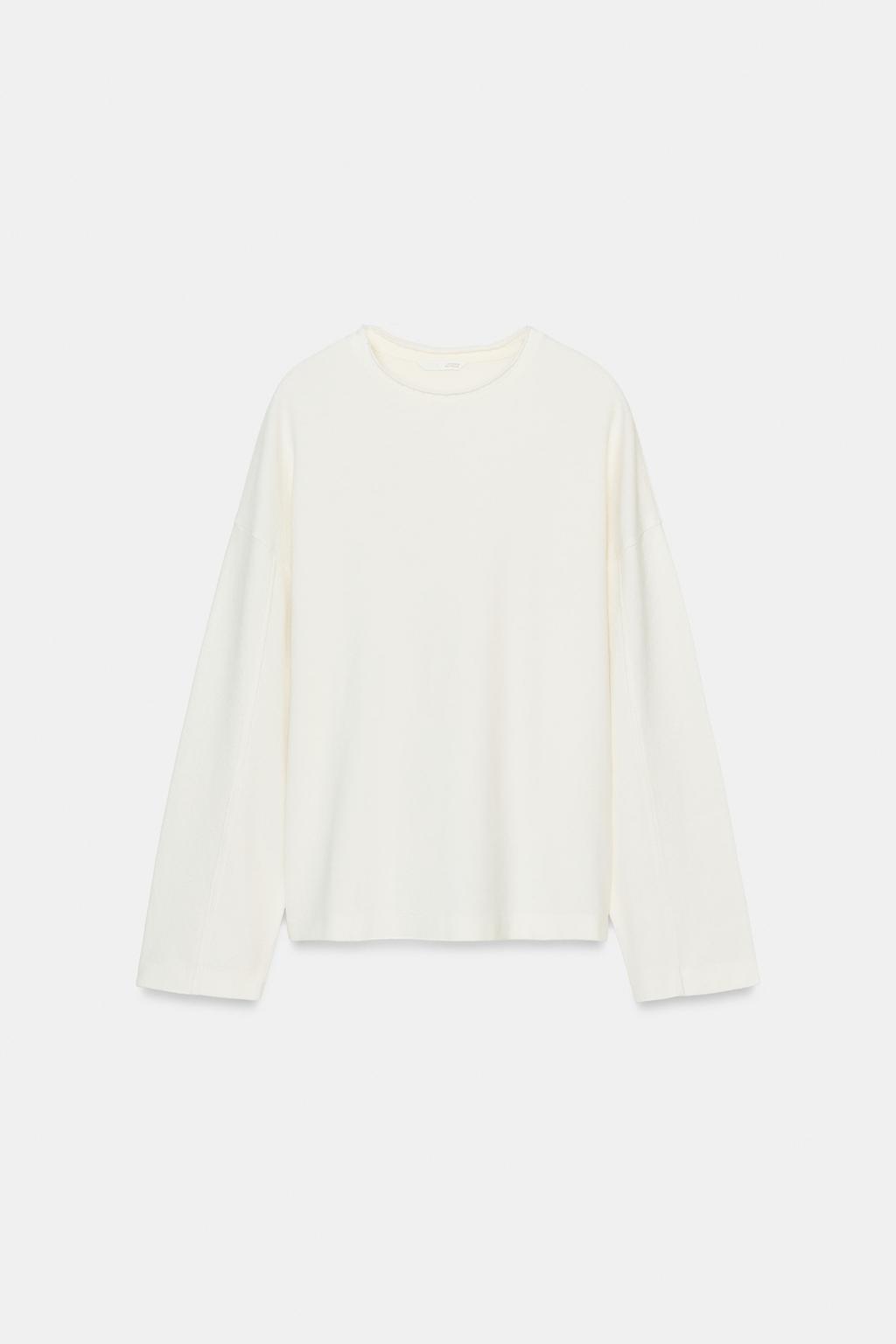 LONG SLEEVE TEXTURED T-SHIRT - image 2