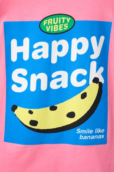 T-SHIRT WITH BANANA PRINT - Pink by Zara - Image 3