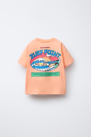 PRINTED T-SHIRT - Orange by Zara - Image 1