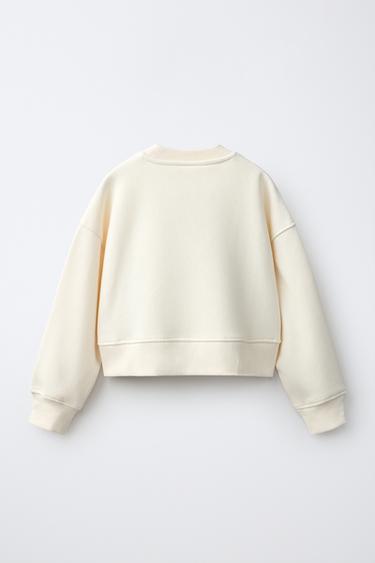 STAR PATCH SWEATSHIRT — Ecru 2