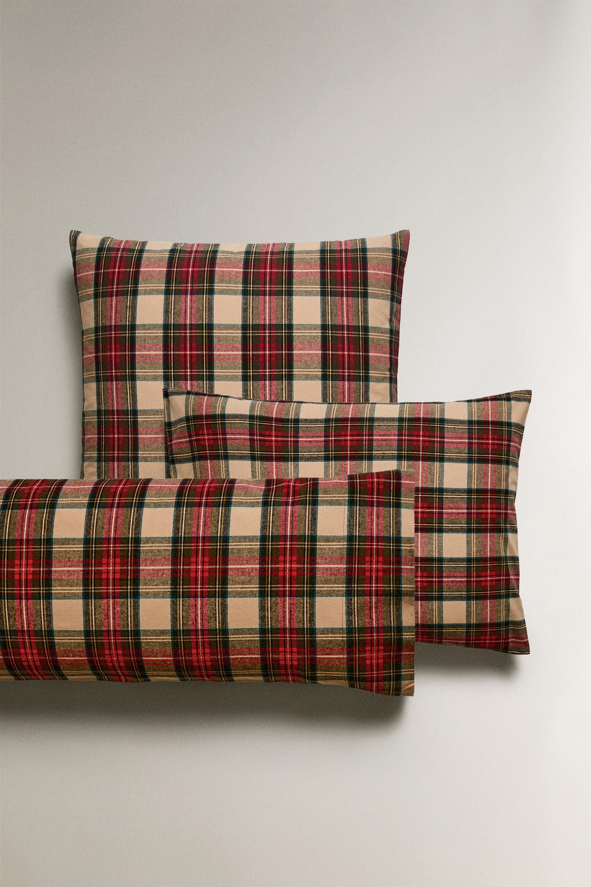 CHECK FLANNEL CHRISTMAS PILLOWCASE Red ZARA United Kingdom