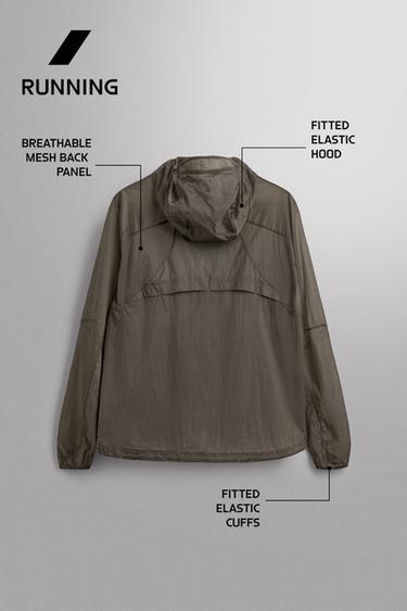 RUNNING WINDBREAKER JACKET - Grey by Zara - Image 8
