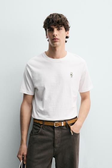 Zara MAJICA S VEZOM AVOKADA – svijetlobež