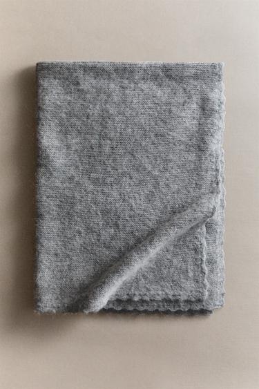 CHILDREN'S ALPACA BLEND BLANKET - Grey by Zara