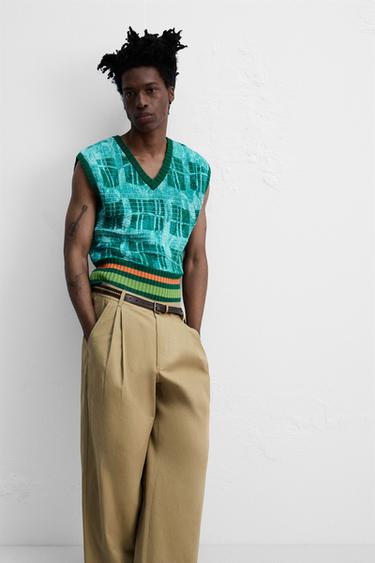 PLEATED WIDE-LEG TROUSERS - camel by Zara - Image 4