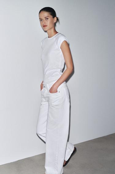 ZW COLLECTION WIDE-LEG LOW-RISE JEANS - White by Zara - Image 0