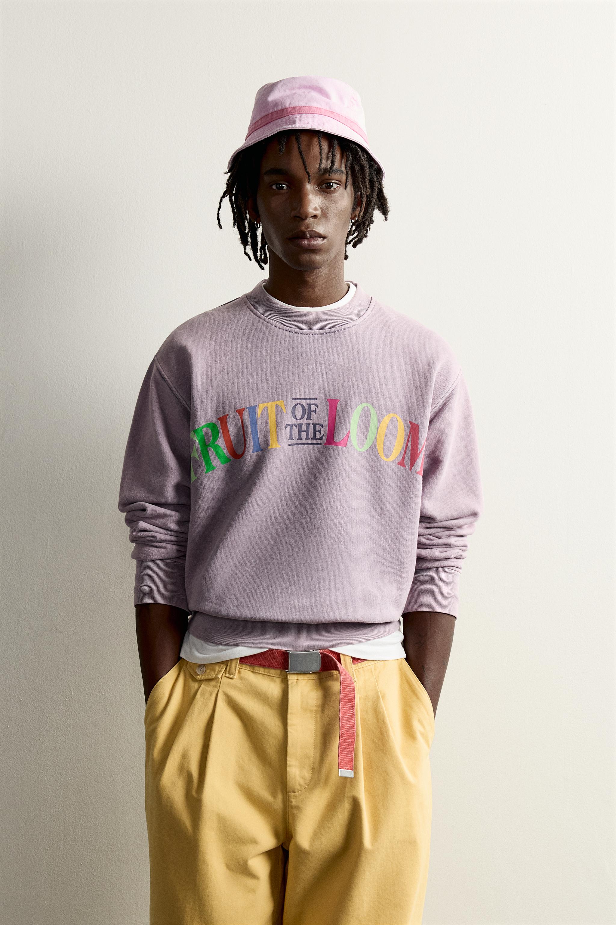 FRUIT OF THE LOOM™ WASHED TEXT SWEATSHIRT