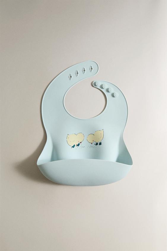 CHILDREN'S CHICK SILICONE BIB - Blue by Zara - Image 0
