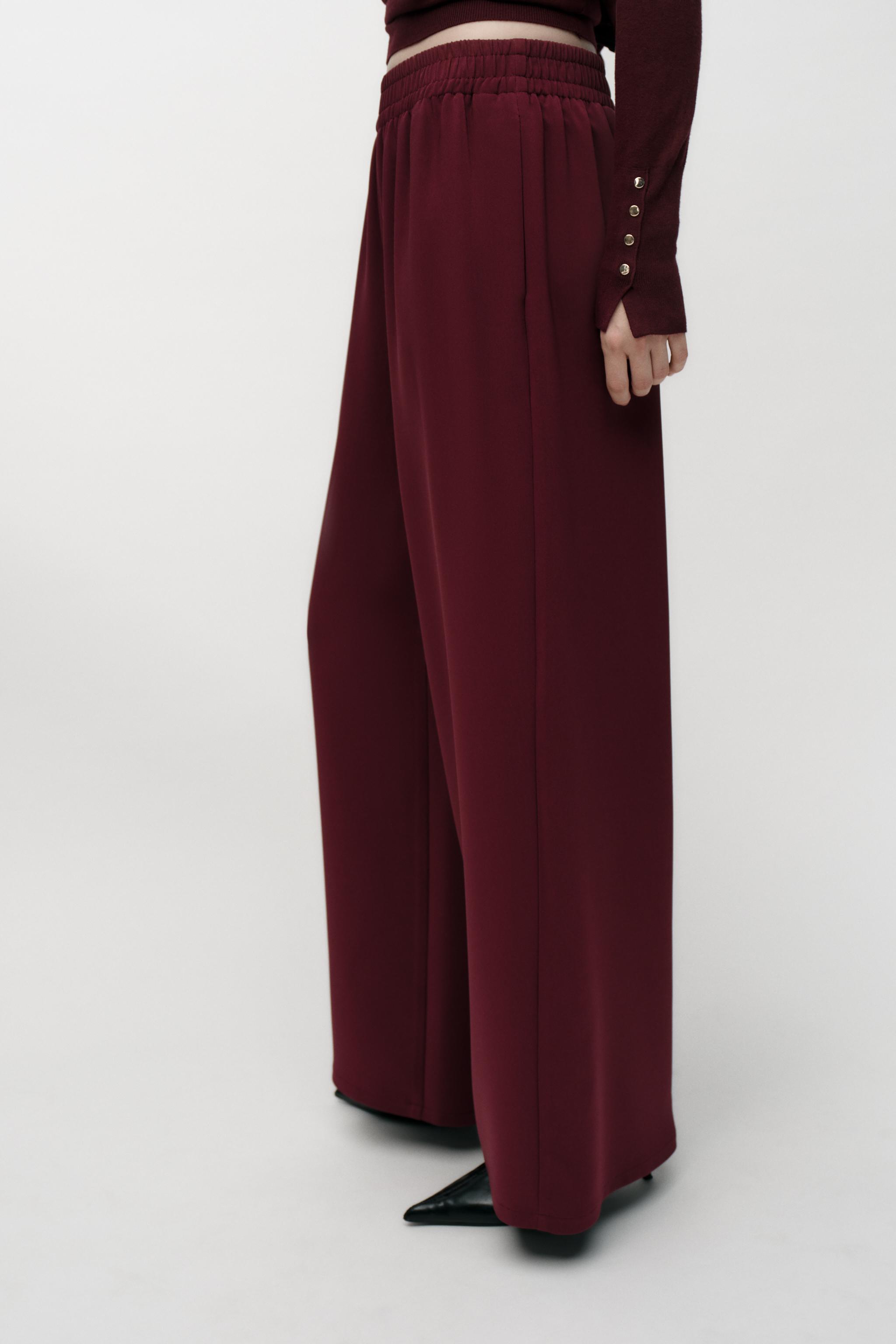 ZARA クレープワイドレッグパンツ 2116/572 ワイドレッグクレープパンツ - ブラック | ZARA Japan / 日本
