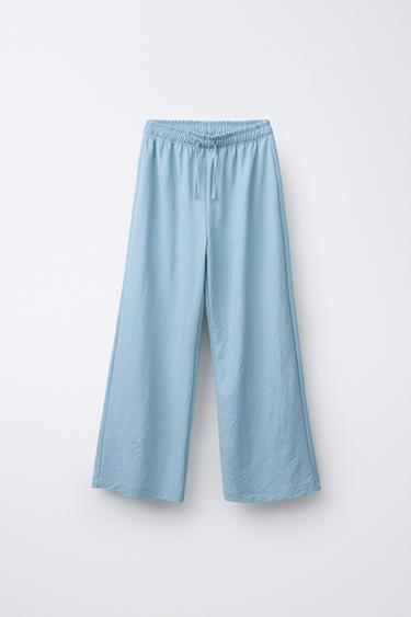 PANTALÓN WIDE LEG FLUIDO - Azul claro de Zara