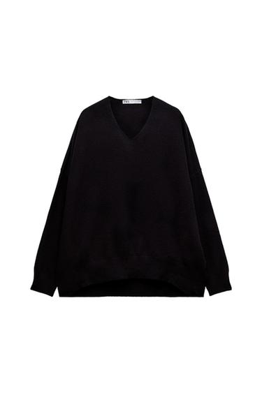 BASIC 100% WOOL V-NECK SWEATER