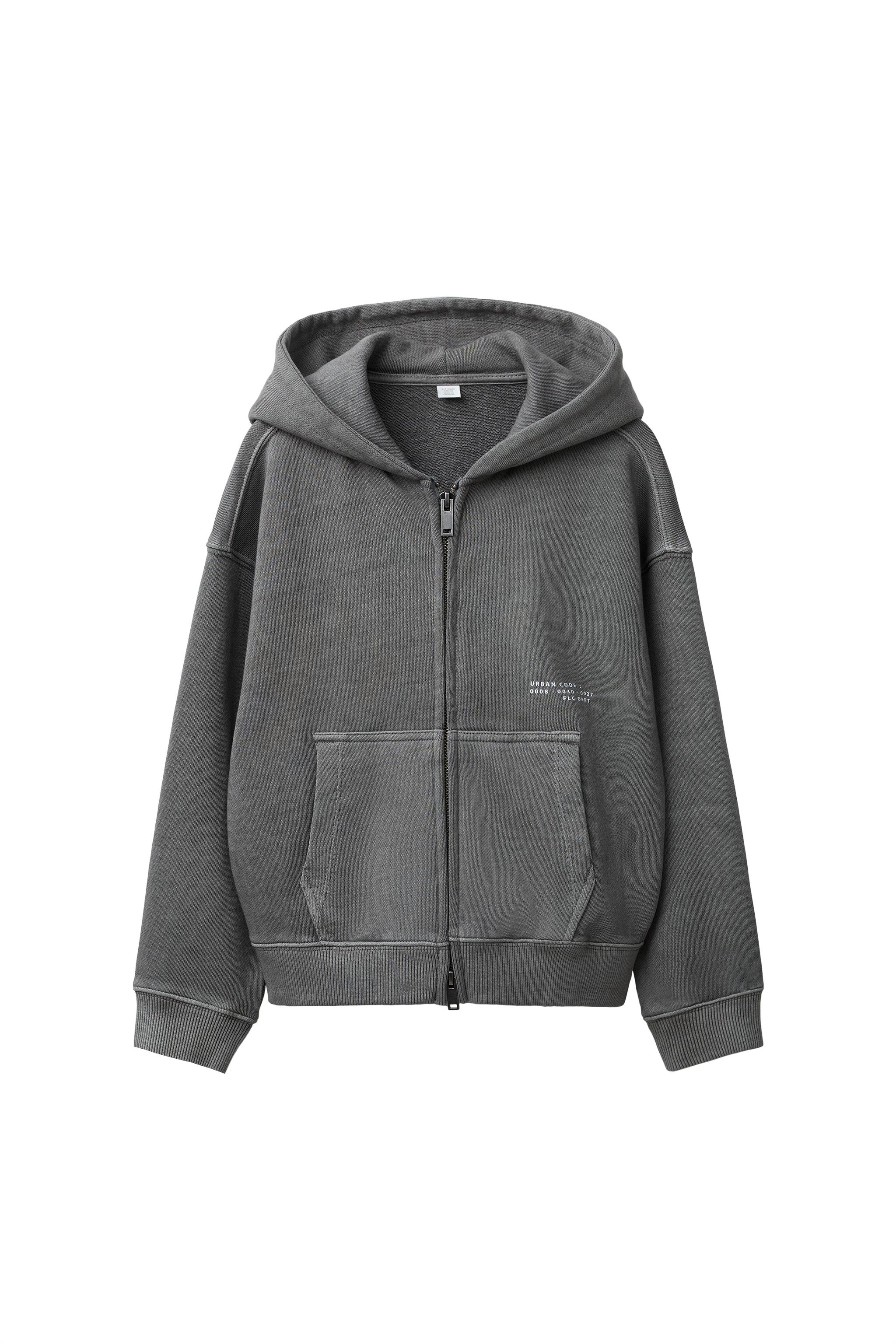 GARMENT DYE ZIPPERED SWEATSHIRT - Anthracite grey | ZARA Canada