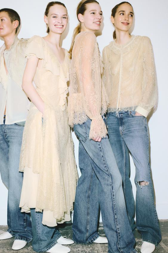 LACE BUTTON SHIRT ZW COLLECTION LIMITED EDITION