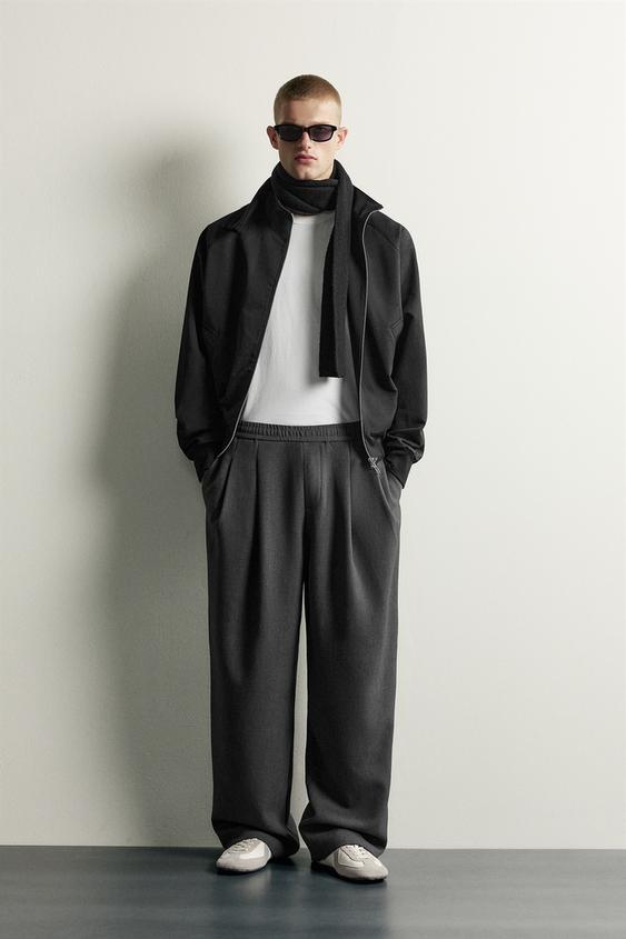 Zara COMFORT RELAXED-FIT PANTS - Gray marl - Image 0