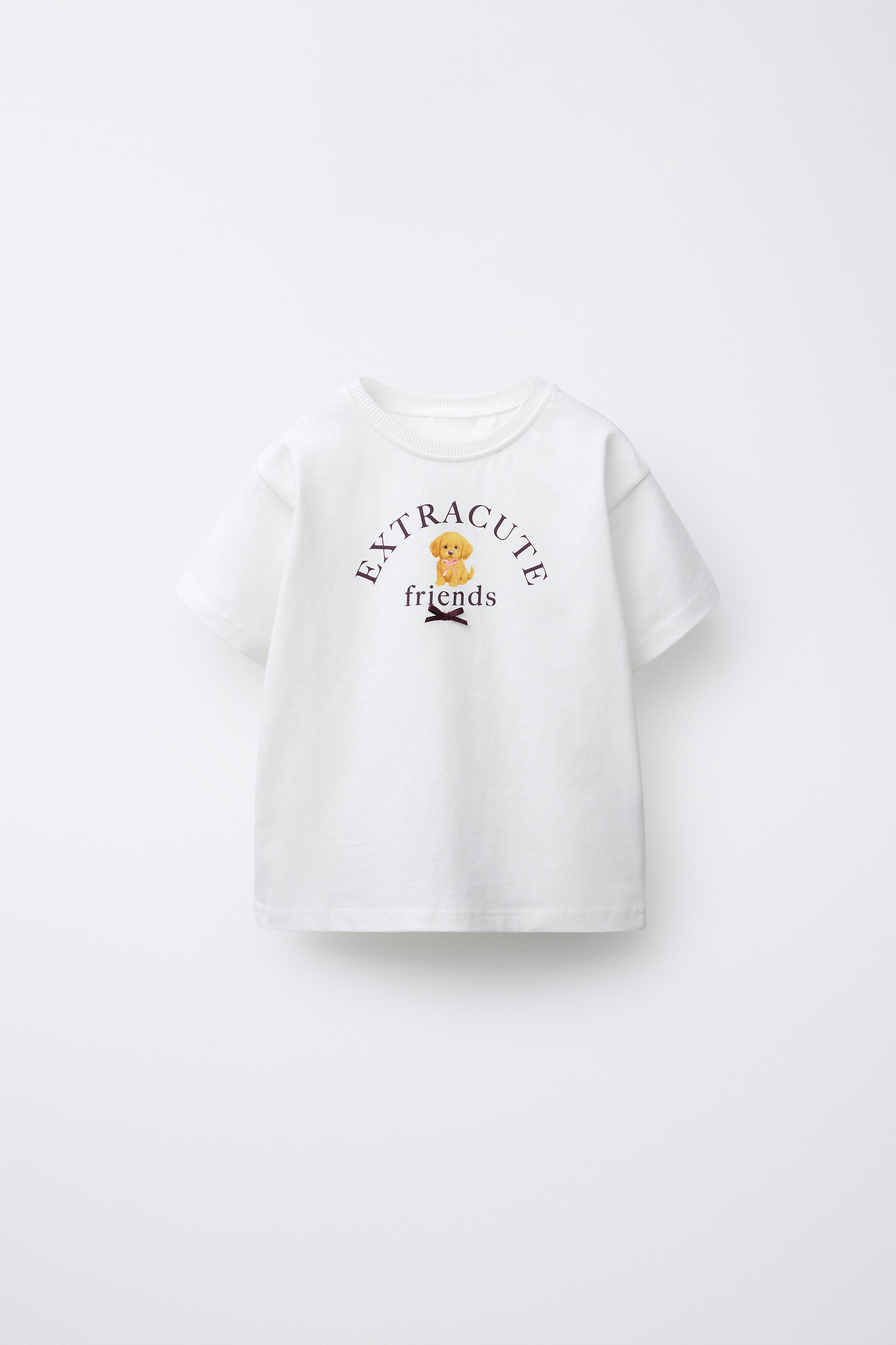 ANIMAL T-SHIRT WITH BOW - Gray marl | ZARA United States