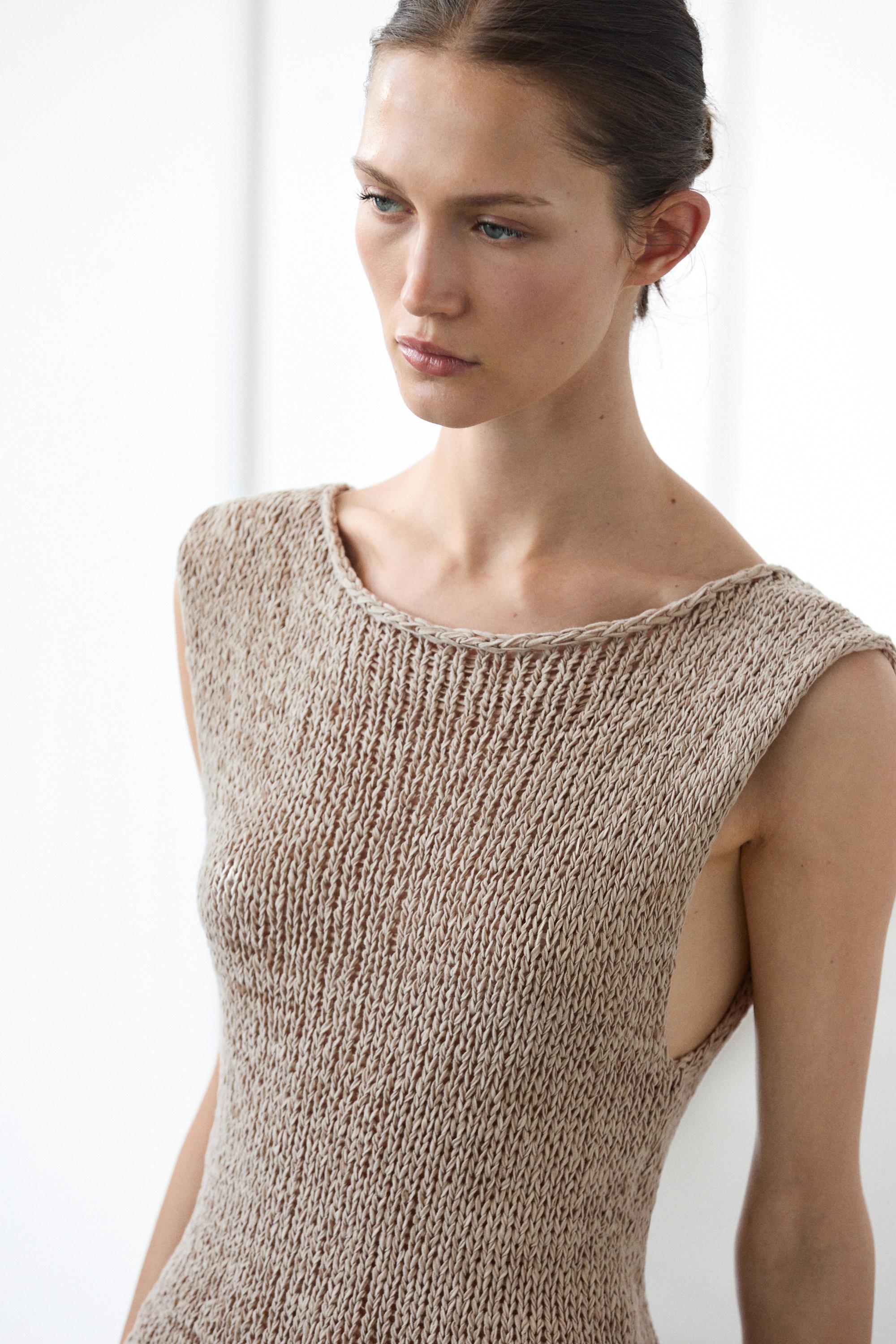 Knit cotton blend top