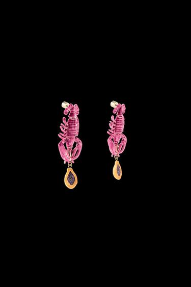 Zara LOBSTER EARRINGS - Fuchsia
