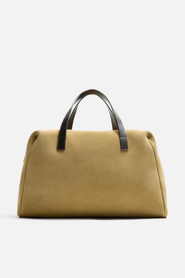 BOLSA DE VIAJE PIEL - Marrón Arena de Zara