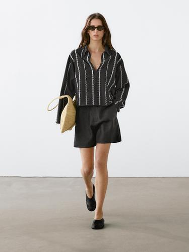 Zara Blouse with embroidered details - Black