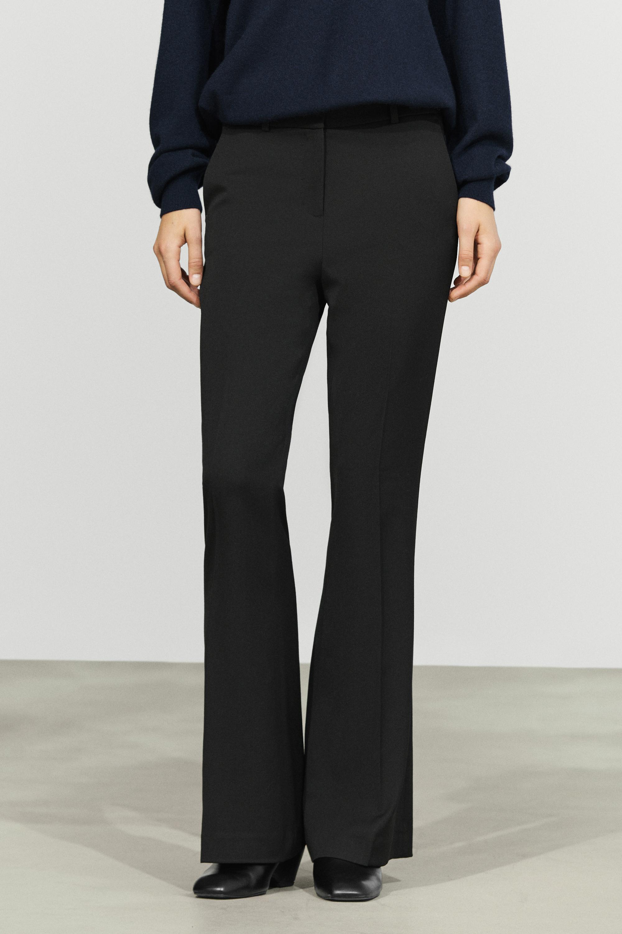 Stretch flare-fit wool-blend pants