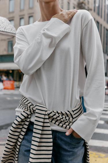 T-SHIRT RUSTIQUE EN COTON - Écru de Zara