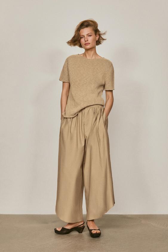 Textured short sleeve linen blend sweater - LIMITED EDITION from Zara - $200