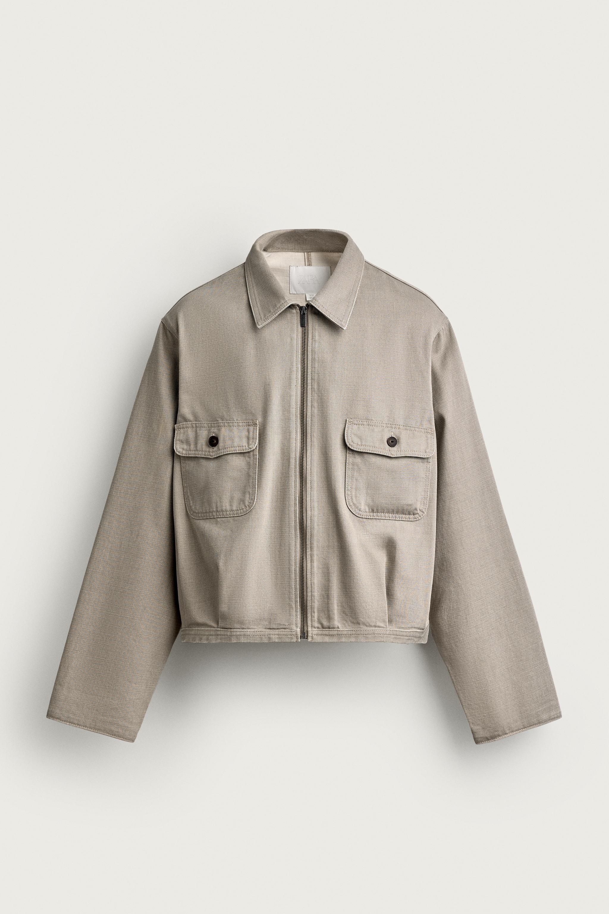 WAXED EFFECT CROPPED OVERSHIRT