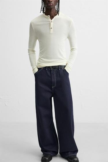 JEAN WIDE LEG BAGGY - Bleu marine de Zara - Image 4