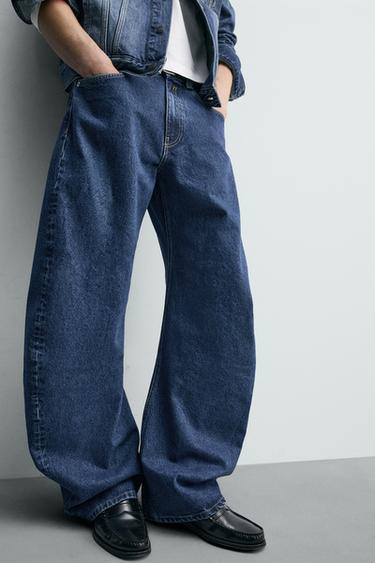 BARREL FIT JEANS WITH TWISTED SEAM - Blue by Zara - Image 4