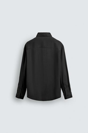 FLUID SHIRT WITH POCKET - Black by Zara