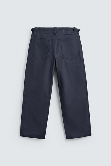 PANTALON CHINO À PASSANTS COUPE DÉCONTRACTÉE - Bleu de Zara - Image 8