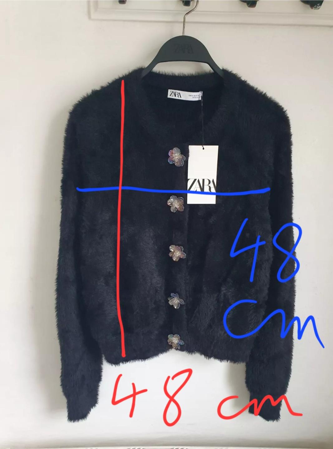FAUX FUR KNIT CARDIGAN WITH FLORAL BUTTONS - Image 8