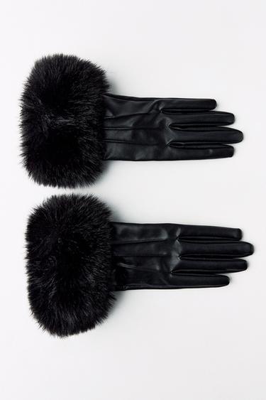 GANTS COURTS EN MATIÈRES VARIÉES - Noir de Zara - Image 5