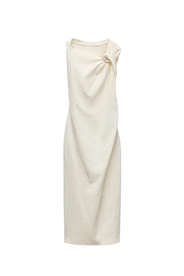 LINEN BLEND KNOT DRESS ZW COLLECTION