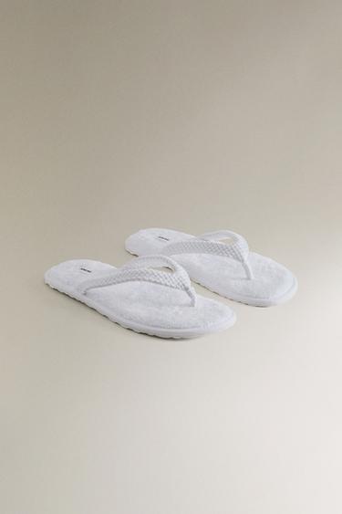 TERRY BATHROOM SANDALS - White by Zara - Image 1