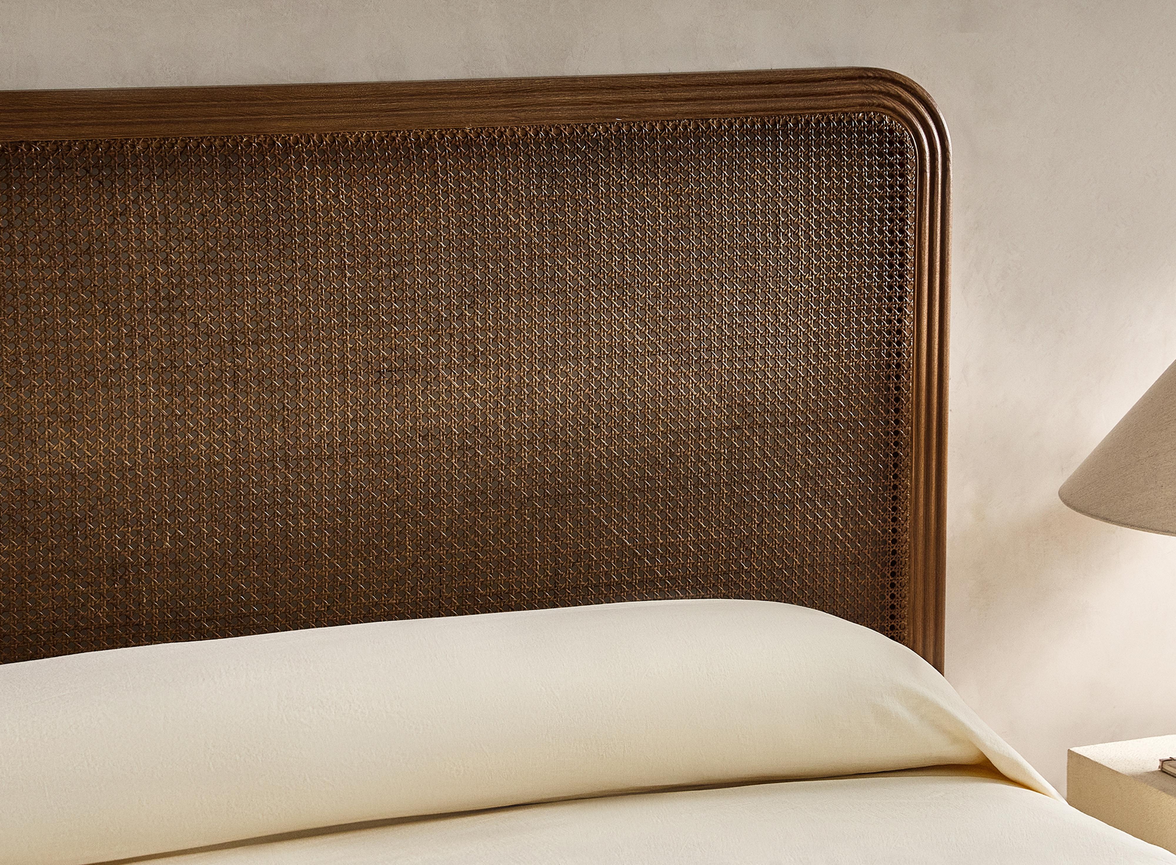ASH AND RATTAN HEADBOARD — Brown