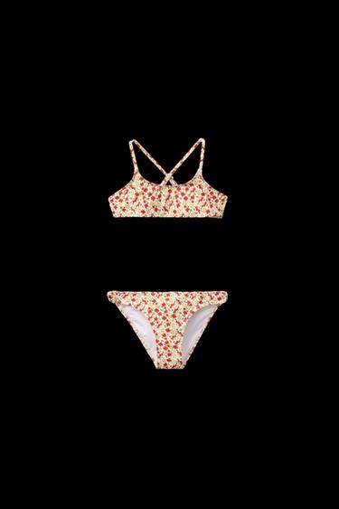 6-14 JAHRE/ BIKINI MIT BLUMENMUSTER - Rot von Zara - Bild 0