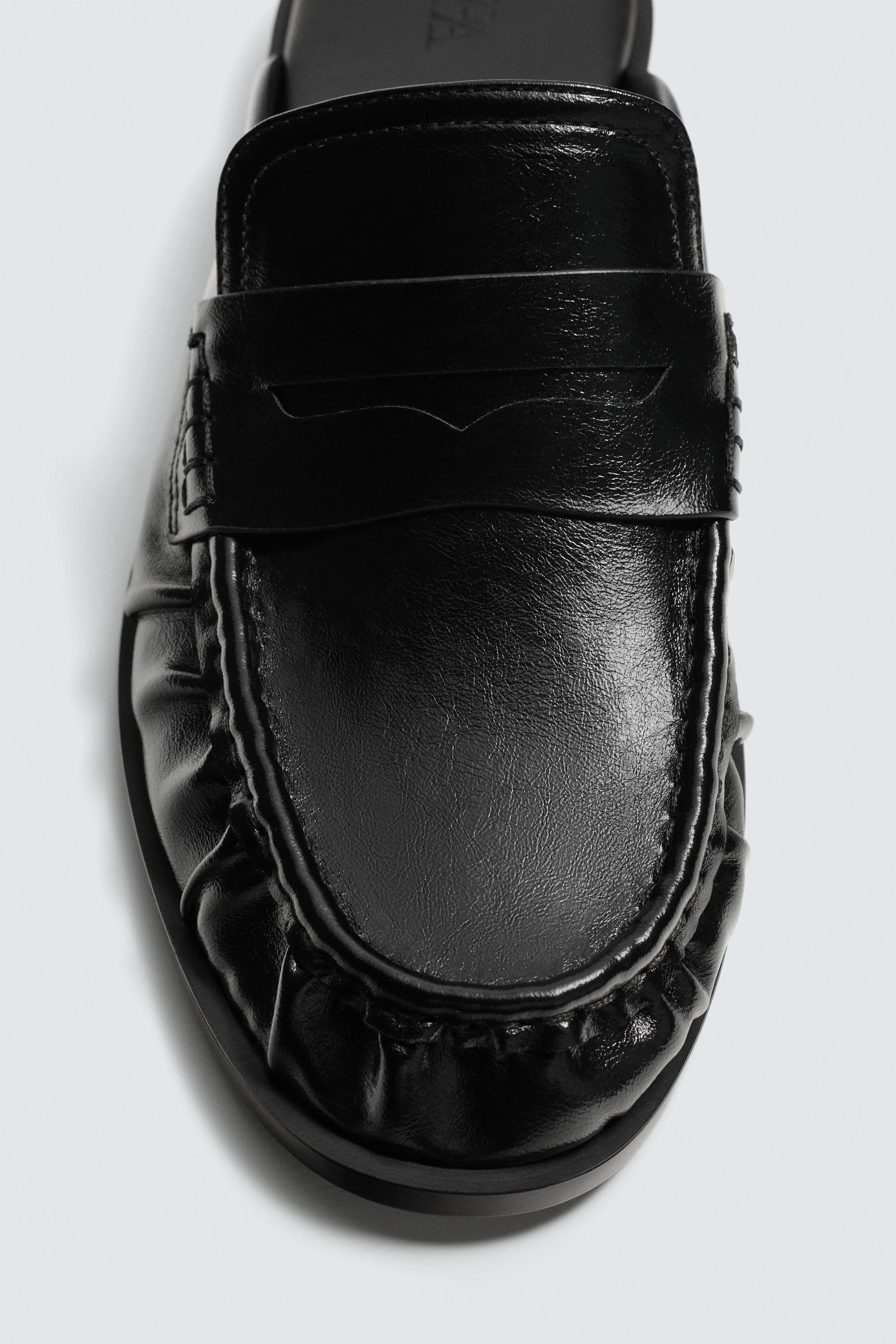 ギャザーミュールローファー - ブラック | ZARA Japan / 日本
