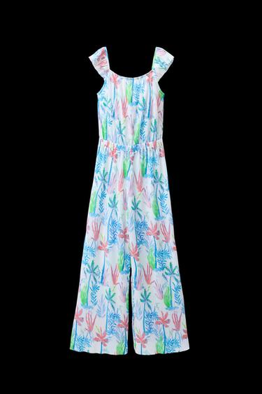 LANGER PLISSEE-OVERALL MIT PRINT - Blau von Zara - Bild 0