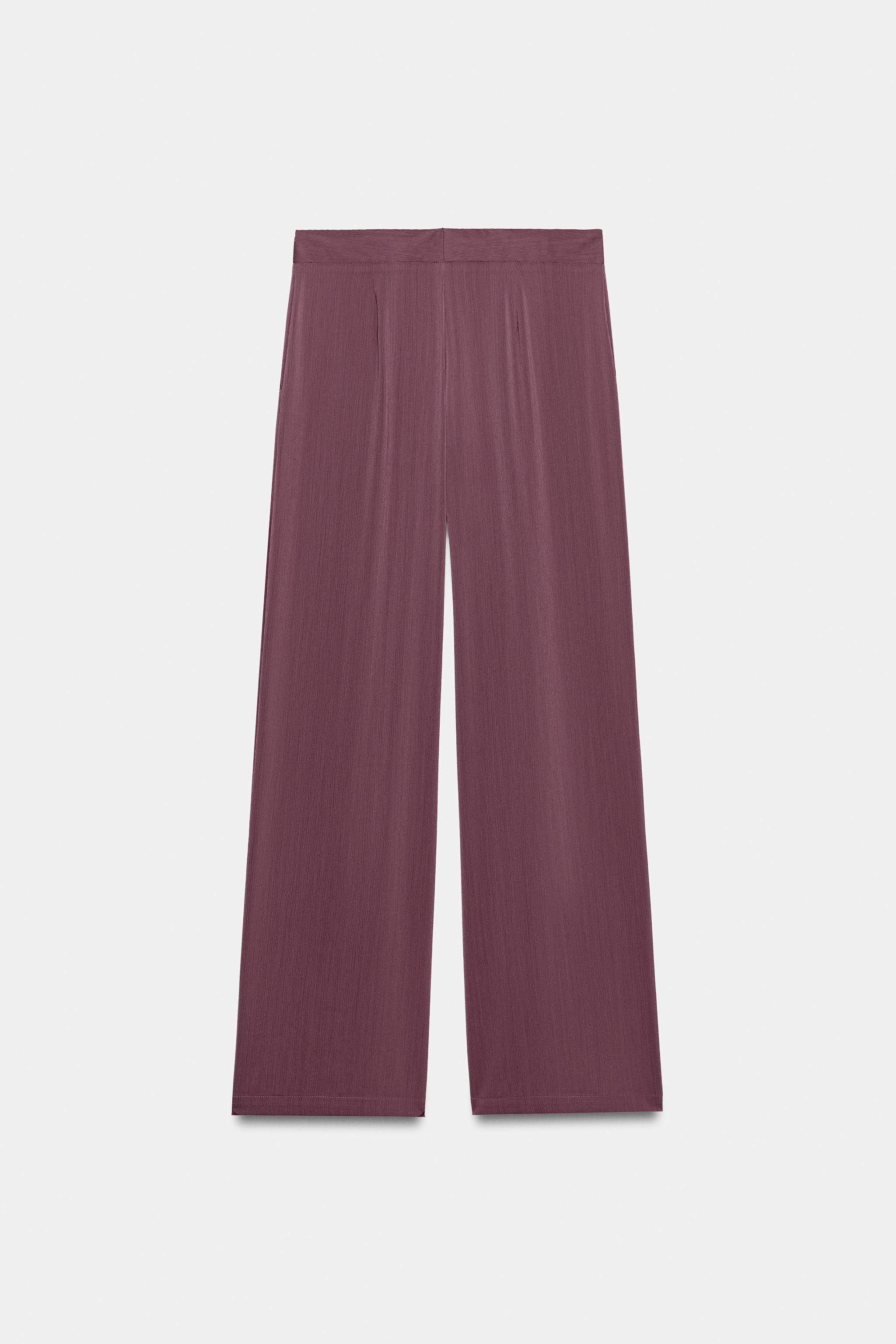 Женские брюки Zara WIDE-LEG FLUID TROUSERS — фото 5