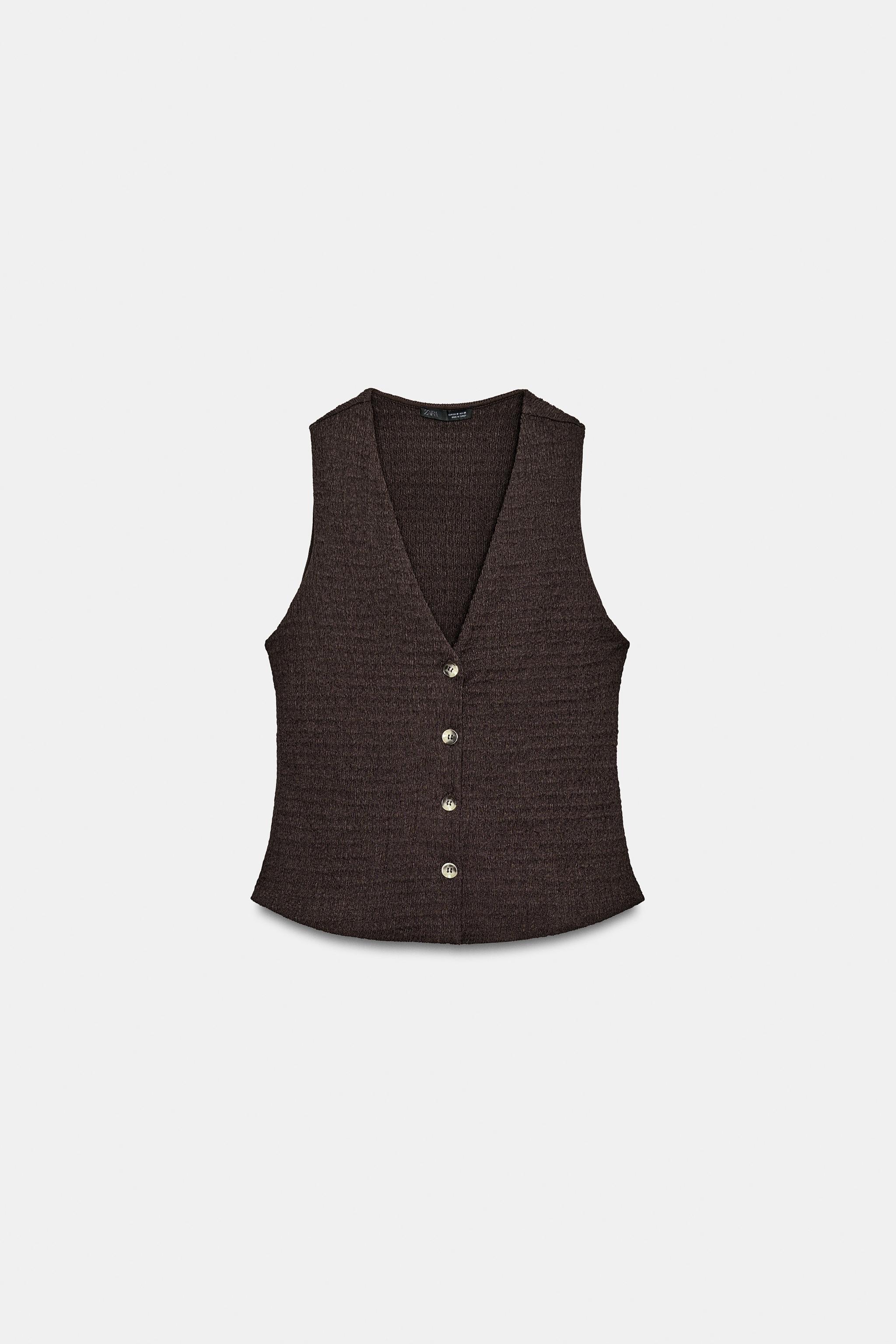 TOP GILET BOUTONS TEXTURÉ