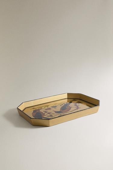 DECORATIVE LACQUERED GOLD TRAY | MARISA BERENSON - Golden by Zara - Image 1